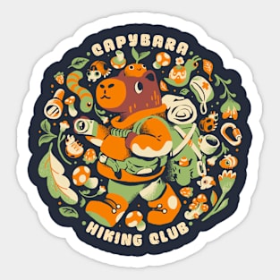 Capybara Hiking Club Sticker